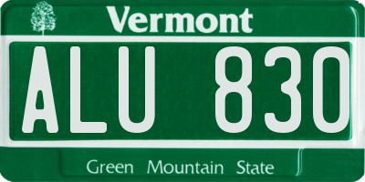 VT license plate ALU830