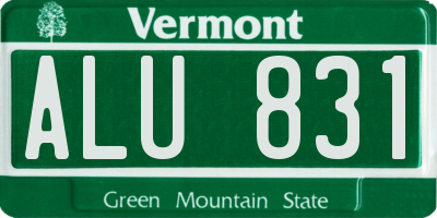 VT license plate ALU831