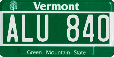 VT license plate ALU840