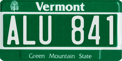 VT license plate ALU841