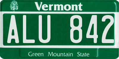 VT license plate ALU842