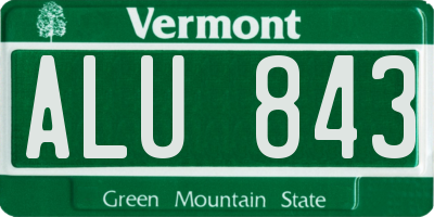 VT license plate ALU843