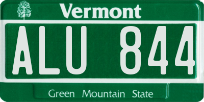 VT license plate ALU844