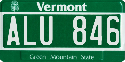 VT license plate ALU846