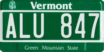 VT license plate ALU847