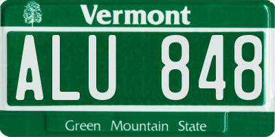 VT license plate ALU848