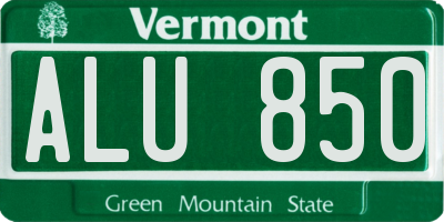 VT license plate ALU850