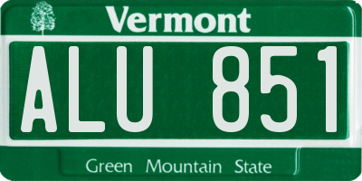 VT license plate ALU851