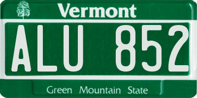 VT license plate ALU852