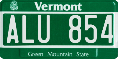 VT license plate ALU854