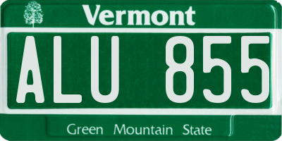 VT license plate ALU855