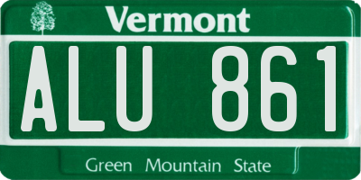 VT license plate ALU861