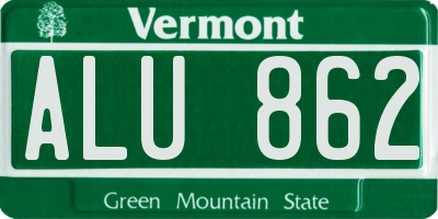 VT license plate ALU862