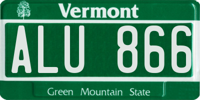 VT license plate ALU866