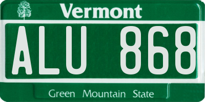 VT license plate ALU868