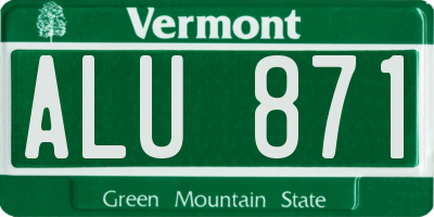 VT license plate ALU871