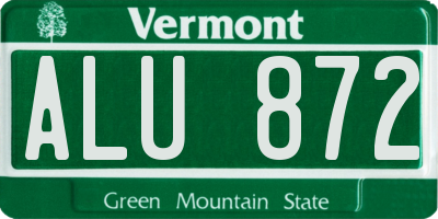 VT license plate ALU872