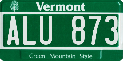 VT license plate ALU873