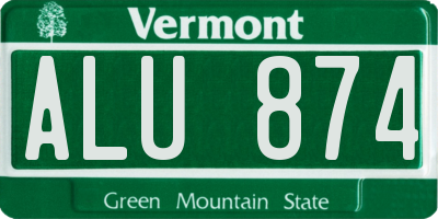 VT license plate ALU874