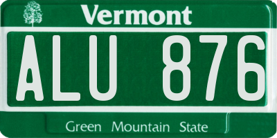 VT license plate ALU876