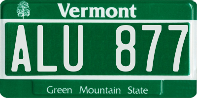 VT license plate ALU877
