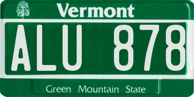 VT license plate ALU878