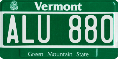 VT license plate ALU880