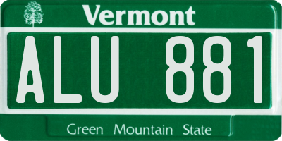 VT license plate ALU881