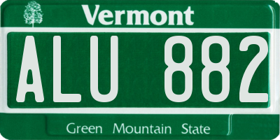 VT license plate ALU882