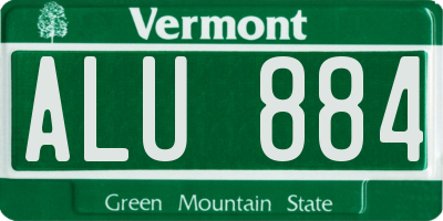 VT license plate ALU884
