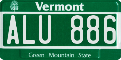 VT license plate ALU886