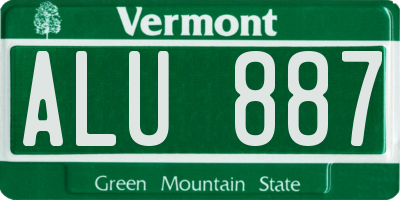 VT license plate ALU887