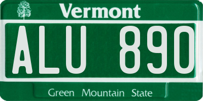 VT license plate ALU890