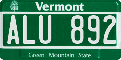 VT license plate ALU892