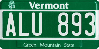 VT license plate ALU893