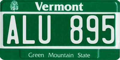 VT license plate ALU895