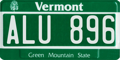 VT license plate ALU896