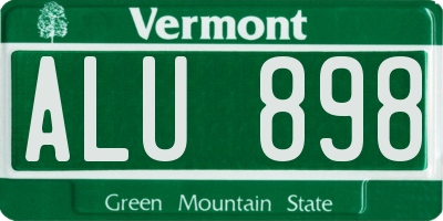 VT license plate ALU898