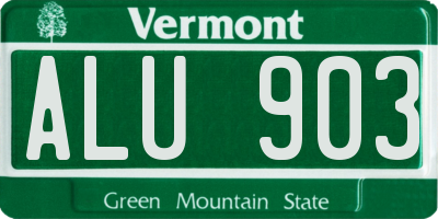 VT license plate ALU903