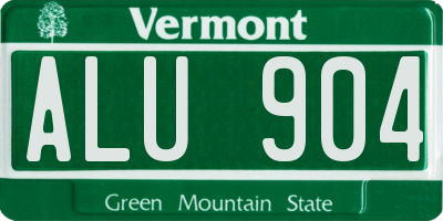 VT license plate ALU904