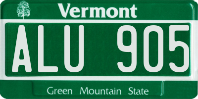 VT license plate ALU905
