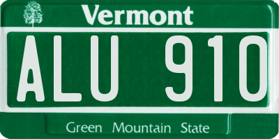 VT license plate ALU910