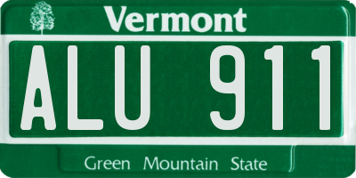 VT license plate ALU911
