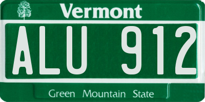 VT license plate ALU912