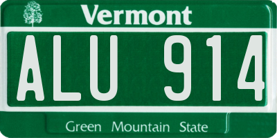VT license plate ALU914