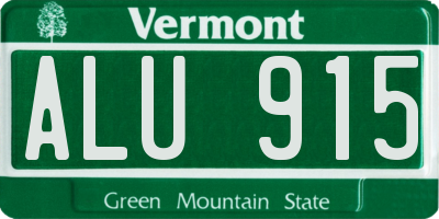 VT license plate ALU915