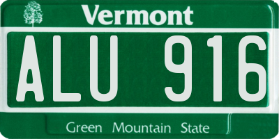 VT license plate ALU916