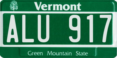 VT license plate ALU917