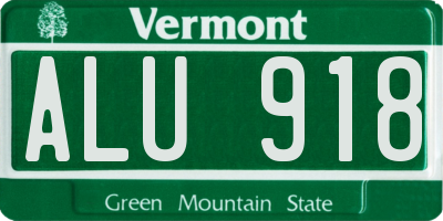 VT license plate ALU918