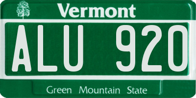 VT license plate ALU920